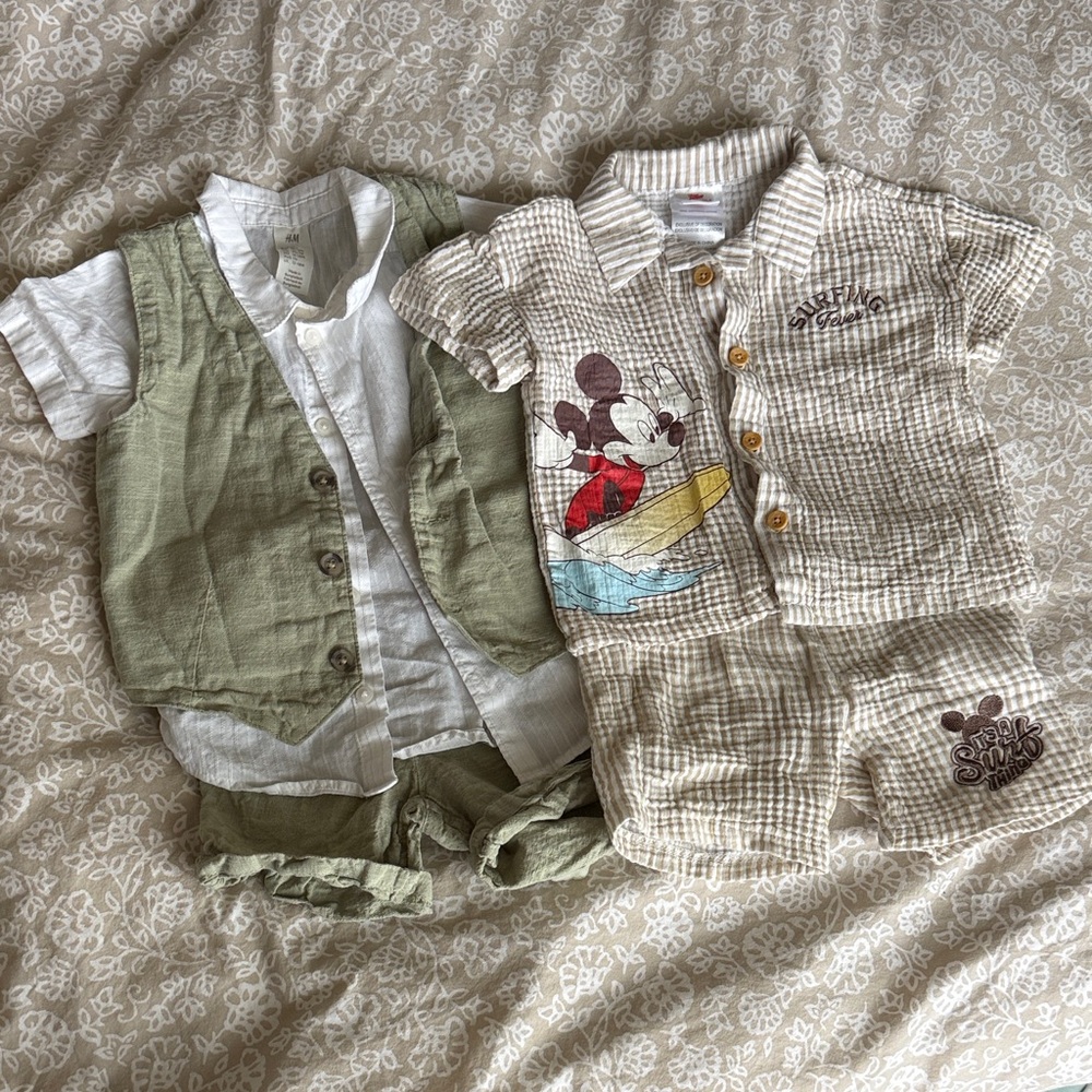 Kids' Beige and Green Outfit Set